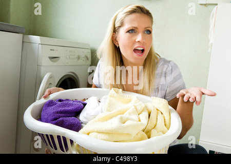 Woman with washing Stock Photo