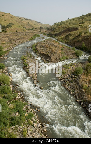 Aerial photograph of the Jordan river in the Golan Heights Stock Photo