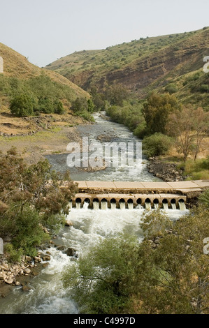 Aerial photograph of the Jordan river in the Golan Heights Stock Photo