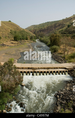 Aerial photograph of the Jordan river in the Golan Heights Stock Photo