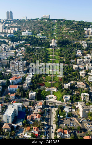 Aerial photograph of the Bahai Gardens in Haifa Stock Photo
