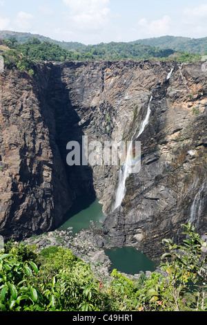 India - Karnataka - Jog Falls in the dry season Stock Photo