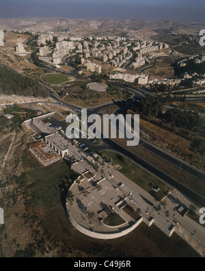 Aerial photograph of the Haas promenade in the new city of Jerusalem Stock Photo