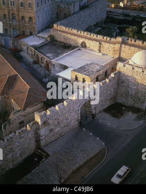 Aerial photograph of the old city of Jerusalem after snow storm Stock ...
