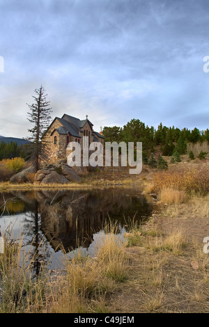 Chapel on the Rock, St. Malo's chapel located in the Rocky Mountains of Colorado. Stock Photo