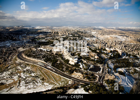 Aerial photograph of the Hebrew University on the Zofim mountain in Jerusalem Stock Photo