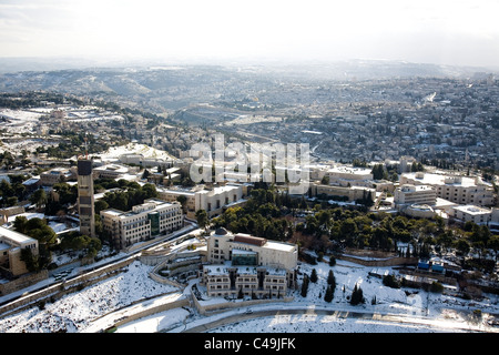 Aerial photograph of the Hebrew University on the Zofim mountain in Jerusalem Stock Photo