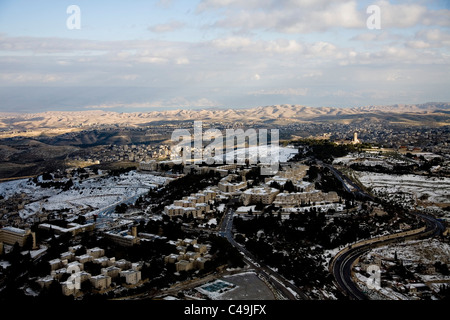 Aerial photograph of the Hebrew University on the Zofim mountain in Jerusalem Stock Photo