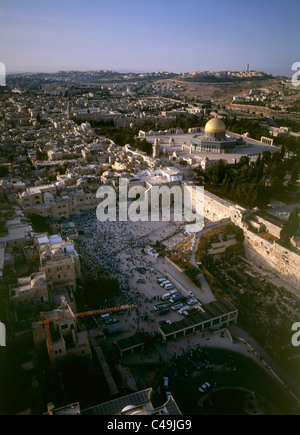 Aerial photograph of the western wall and the Temple mount in the old ...