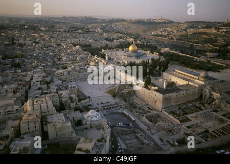 Aerial photograph of the western wall and the Temple mount in the old ...