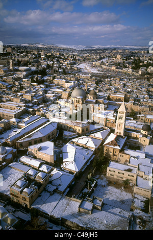Aerial photograph of the Christian quarter in the old city of Jerusalem Stock Photo