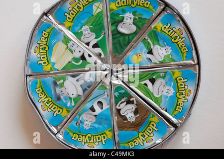 Kraft Dairylea cheese triangles set on white background Stock Photo