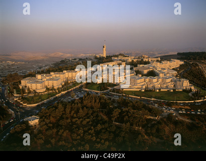 Aerial photograph of the Hebrew University on the summit of mount Scopus in Eastern Jerusalem Stock Photo