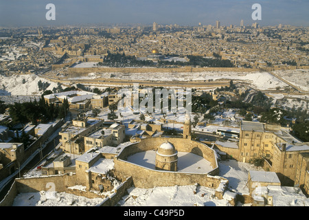 Aerial photograph of the church of Ascension on the mount of Olives Stock Photo