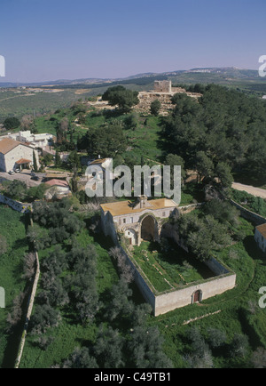 Aerial photograph of the ruins of the Roman city of Sepphoris in the Lower Galilee Stock Photo