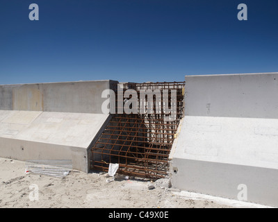 Concrete strengthened with iron bars on the Maasvlakte 2 in the Port of Rotterdam the Netherlands Stock Photo