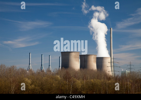 Combined cycle power plant coal and natural gas, Gersteinwerk plant, RWE Power AG Company, Stock Photo