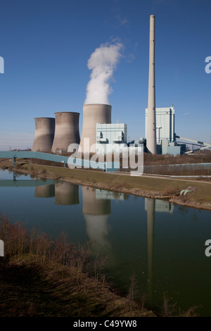 Combined cycle power plant coal and natural gas, Gersteinwerk plant, RWE Power AG Company, Stock Photo
