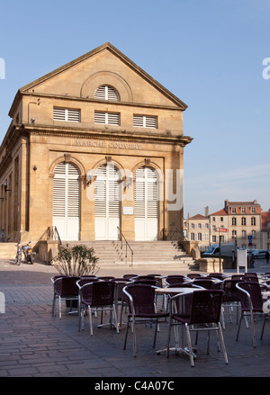 The covered market, Marche Couvert in the city of Metz, Moselle, Lorraine, France Stock Photo