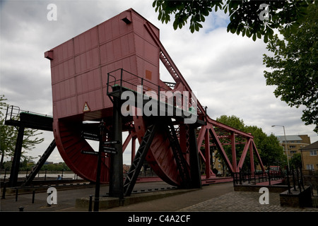 bascule bridge surrey waters rotherhithe street southwark london england Stock Photo