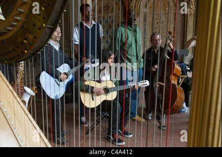 Musicians on Bethesda Terrace in Central Park in New York Stock Photo