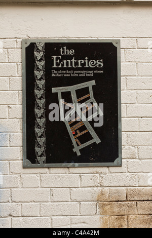 A plan of The Entries, Belfast mounted on a wall. Stock Photo