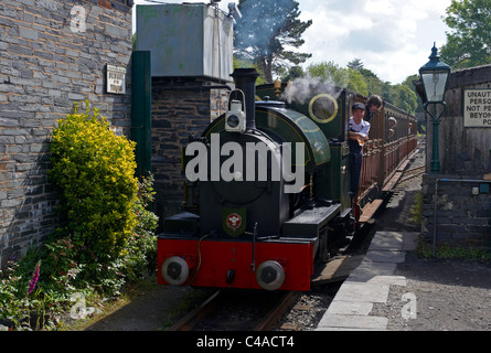 Tallyllyn Railway  trains at Pendre, Tywyn, Gwynedd, Wales. The Talyllyn is the worlds first preserved railway. Stock Photo