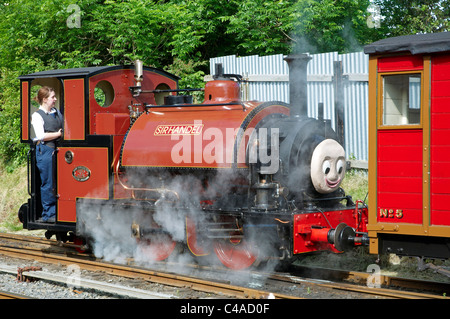 Tallyllyn Railway  trains at Pendre, Tywyn, Gwynedd, Wales. The Talyllyn is the worlds first preserved railway. Stock Photo