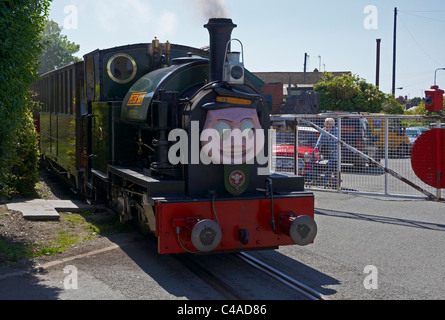 Tallyllyn Railway  trains at Pendre, Tywyn, Gwynedd, Wales. The Talyllyn is the worlds first preserved railway. Stock Photo