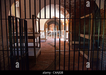 Used as prison for Confederate prisoners inside Fort Pulaski National Monument, Tybee Island, Georgia Stock Photo