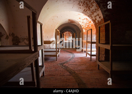 Used as prison for Confederate prisoners inside Fort Pulaski National Monument, Tybee Island, Georgia Stock Photo