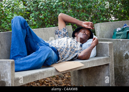 Homeless man in Savannah Georgia Stock Photo