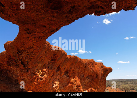 Stone formation, known as the London Bridge near the goldfields town of Sandstone, Western Australia Stock Photo