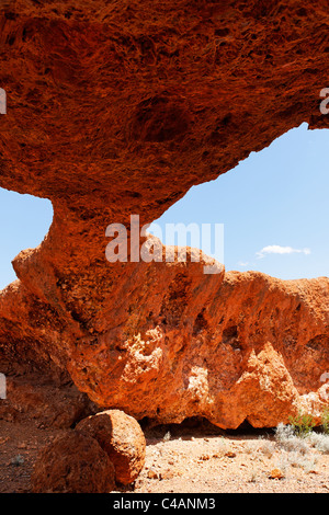 Stone formation, known as the London Bridge near the goldfields town of Sandstone, Western Australia Stock Photo