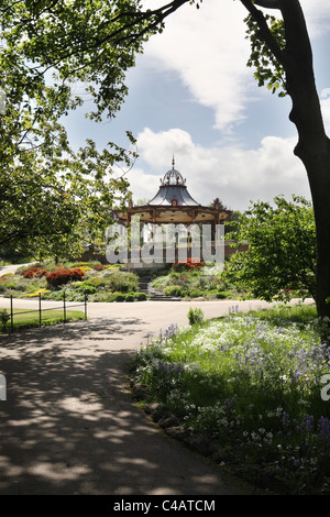 Reproduction bandstand within South Shields Marine Park, north east England, UK Stock Photo