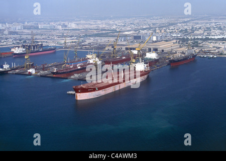 Dubai UAE Dubai Dry Dock Aerial View Stock Photo