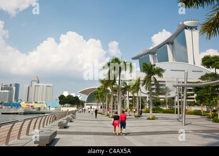 Singapore, Singapore, Marina Bay.  The Marina Bay Sands Singapore.  The hotel complex includes a casino, shopping mall Stock Photo