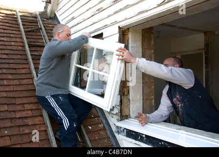 Installing New Double Glazed Windows In A House Stock Photo - Alamy