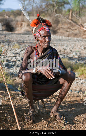A Pokot man wearing typical beaded ornaments of his tribe. The Pokot ...