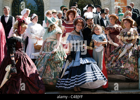 Costumed characters for the feast of 3rd NAPOLEON in Vichy Allier France Stock Photo