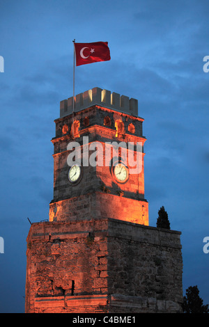 Turkey, Antalya, Clock Tower, Stock Photo