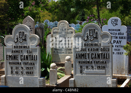 Turkey, Konya, muslim cemetery, tombstones, Stock Photo