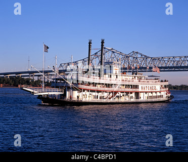 Steamboat 'Natchez' and Mississippi River, New Orleans, Louisiana, USA. Stock Photo