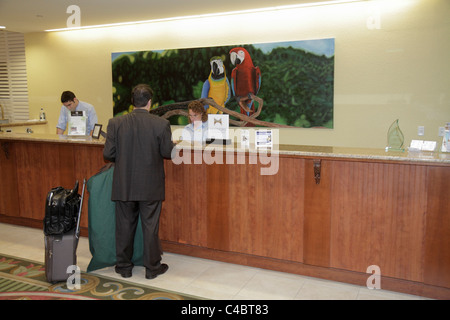 Florida Brevard County,Indialantic,Hilton Melbourne Beach Ocean waterfront,hotel hotels lodging inn motel motels,lodging,front desk check in reception Stock Photo