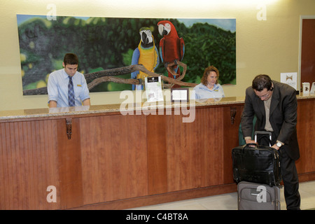 Florida Brevard County,Indialantic,Hilton Melbourne Beach Ocean waterfront,hotel hotels lodging inn motel motels,lodging,front desk check in reception Stock Photo