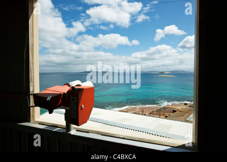 View of Frenchman Bay from Cheynes IV Whalechaser ship. Whale World museum, Frenchman Bay, Albany, Western Australia, Australia Stock Photo