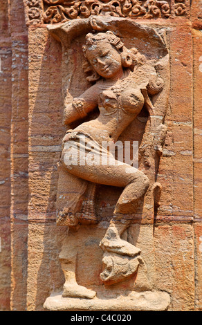 India - Orissa - Bhubaneswar - sculptural detail at the Hindu temple of Muktesvara Mandir Stock Photo