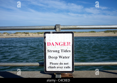 danger strong current sign Stock Photo