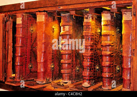 Spain, La Rioja: Medieval books of the 'Cantes Gregorianos' in the Monastery of Yuso Stock Photo