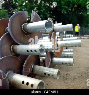 Groundwork and piling on a small construction project. Stock Photo